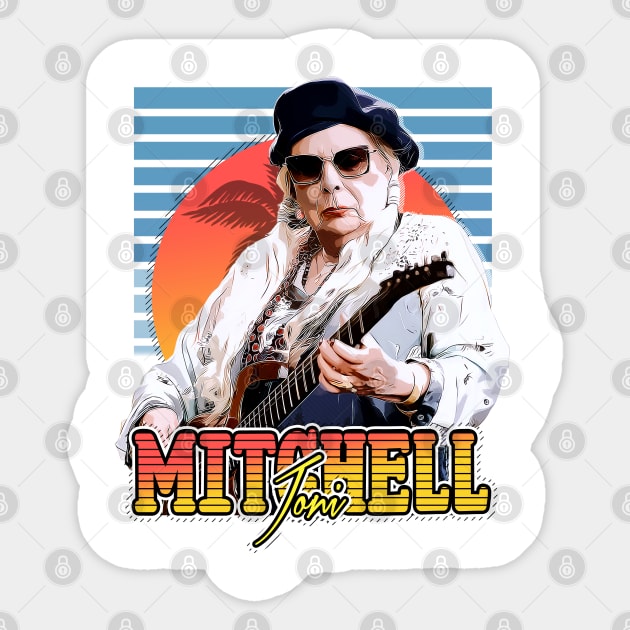 Retro Legends Joni Mitchell // style Flyer Vintag Sticker by Now and Forever